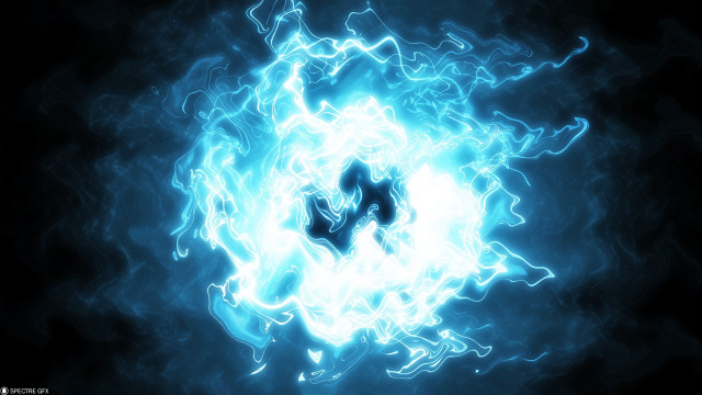 Blue white fireball skull black free wallpaper - medium preview image