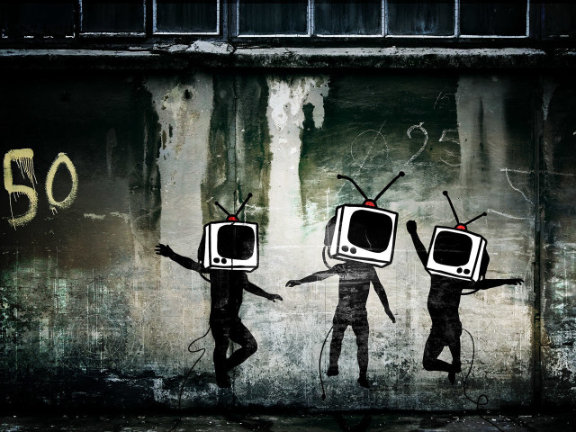 People tvs graffiti wall group free wallpaper - medium preview image