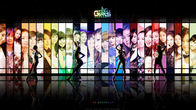 Colorful images women group cell free wallpaper - medium preview image