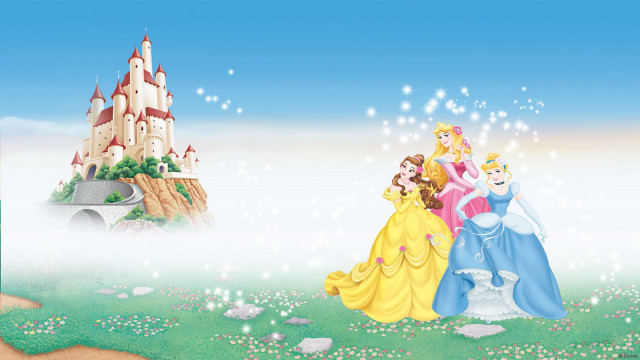 Princesses castle bridge group standing #2 free wallpaper - medium preview image