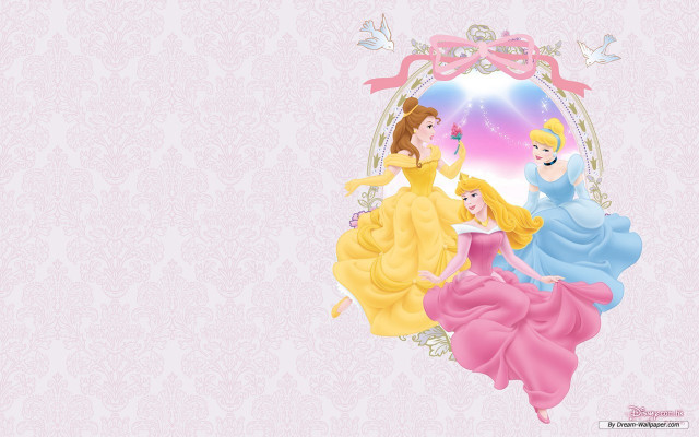 Princesses pink background pink frame free wallpaper - medium preview image