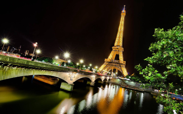 Eiffel tower night view paris #2 free wallpaper - medium preview image