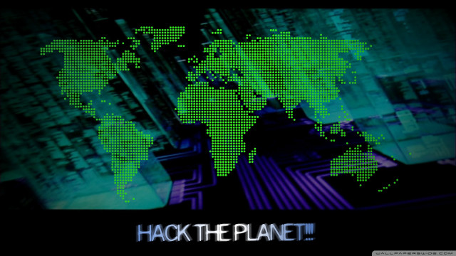 Hack the planet world map free wallpaper - medium preview image