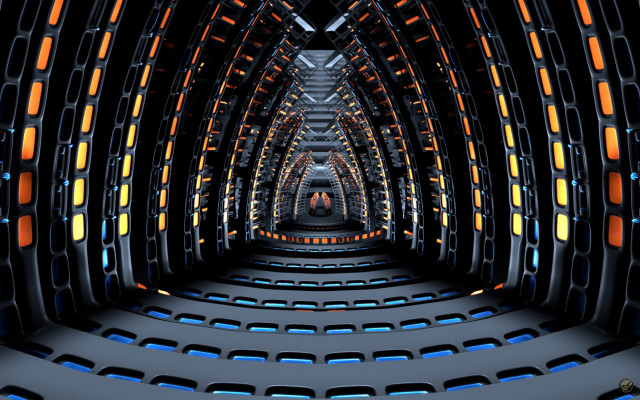 Large room long corridor lights #2 free wallpaper - medium preview image