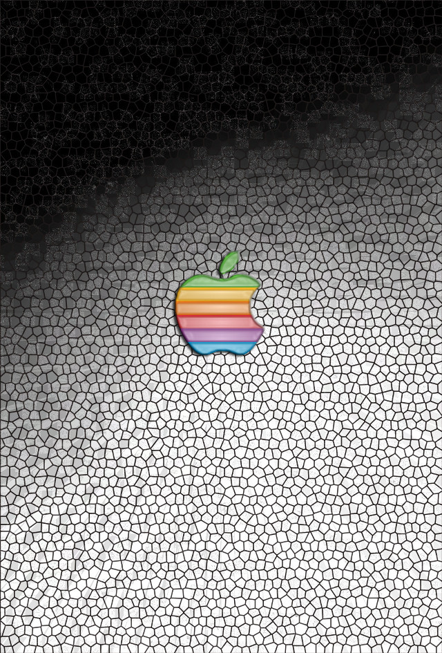 Apple logo black background white #2 free wallpaper - medium preview image