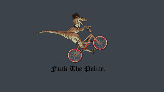Dinosaur riding bike trick the free wallpaper - medium preview image