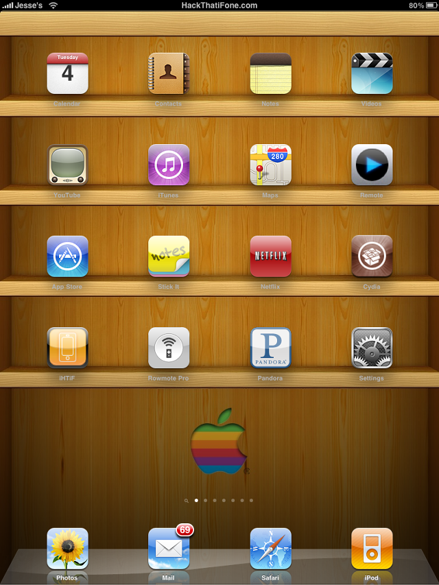 Wooden shelf app icons sides free wallpaper - medium preview image