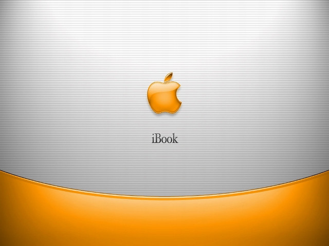 Apple logo silver orange background free wallpaper - medium preview image