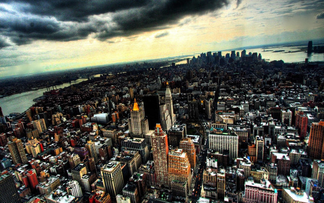 City tall buildings water cloudy free wallpaper - medium preview image