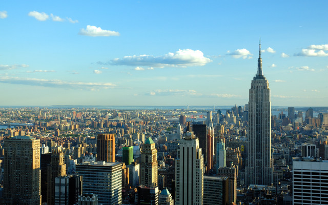 City skyline tall buildings blue #2 free wallpaper - medium preview image