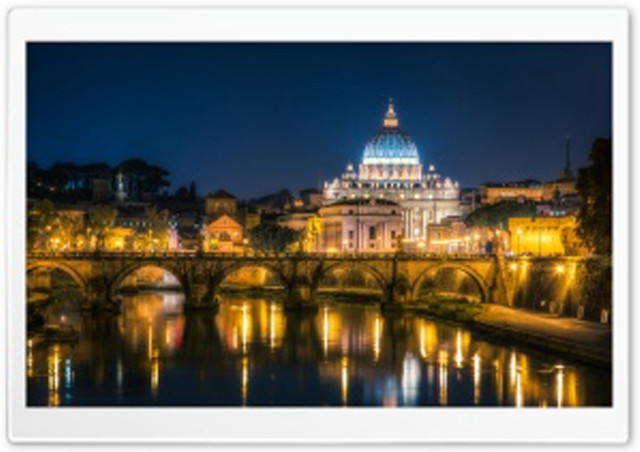 City night bridge church river free wallpaper - medium preview image