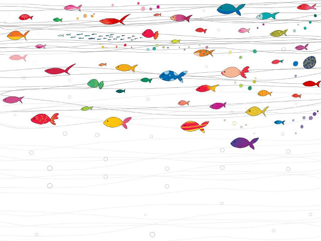 Fish group swimming water waves free wallpaper - medium preview image