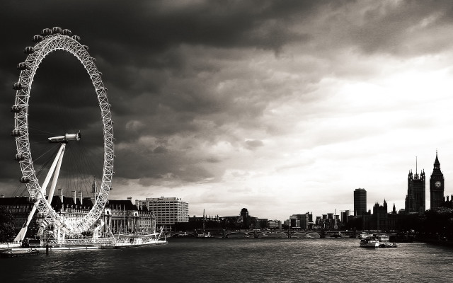 Ferris wheel river city skyline #3 free wallpaper - medium preview image
