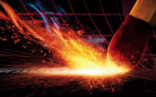 Metal cutting sparks closeup knife free wallpaper - medium preview image