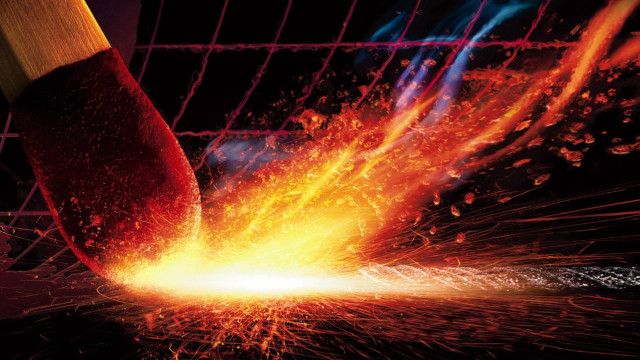 Metal fire closeup large piece free wallpaper - medium preview image
