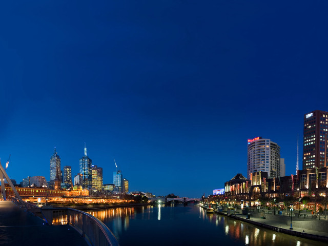 City skyline night river bridge #27 free wallpaper - medium preview image