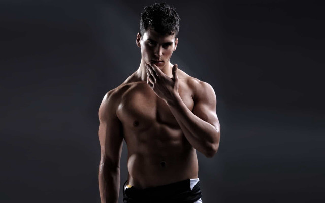 Muscular topless man posing david free wallpaper - medium preview image