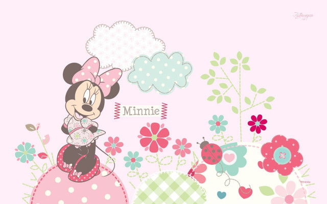 Minnie mouse wallpaper flowers hearts free wallpaper - medium preview image