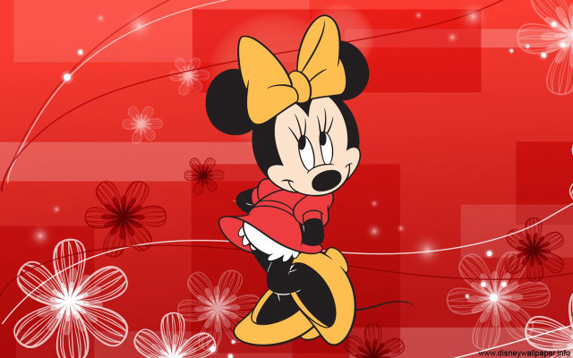 Cartoon character bow red background free wallpaper - medium preview image