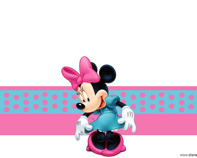 Minnie mouse pink bow blue free wallpaper - medium preview image