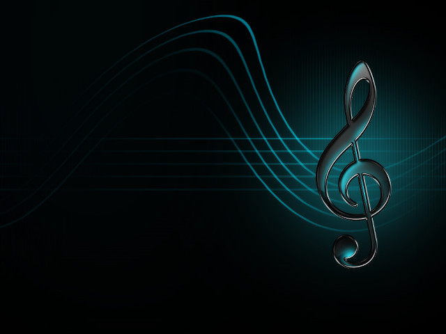 Musical note dark background blue free wallpaper - medium preview image