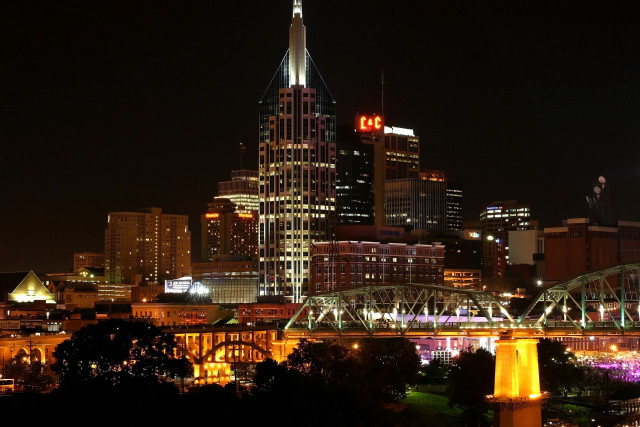 City skyline night bridge lights #2 free wallpaper - medium preview image