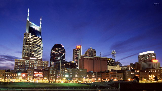 City skyline night bridge river #43 free wallpaper - medium preview image