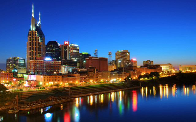 City skyline river night lights #19 free wallpaper - medium preview image