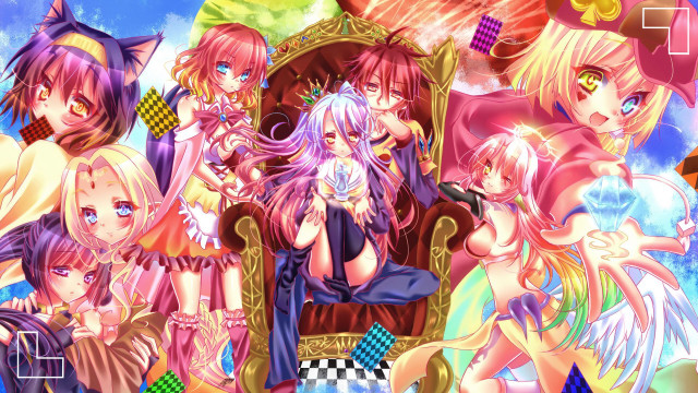 Anime girls chair cat background #2 free wallpaper - medium preview image