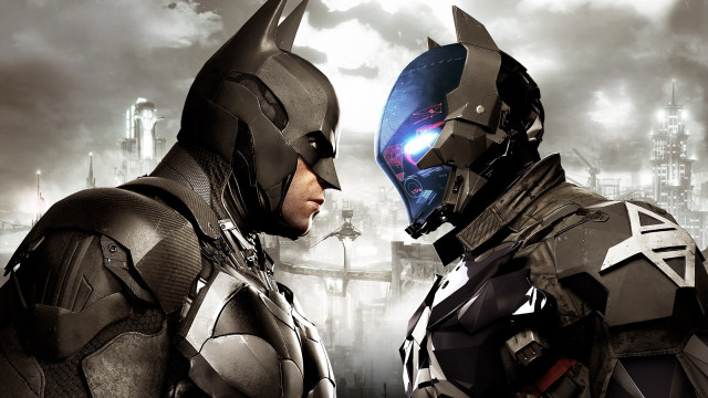 Batman costumes city skyline men free wallpaper - medium preview image