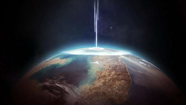 Space station beam sky bright free wallpaper - medium preview image