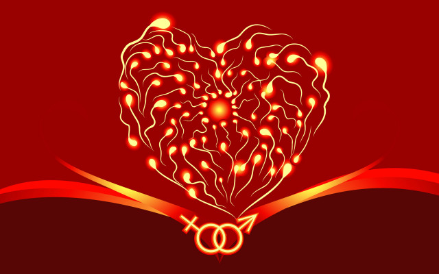 Heart shaped object ribbon red free wallpaper - medium preview image