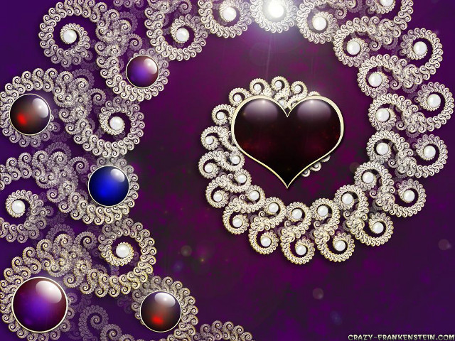 Heart shaped brooch jewels purple free wallpaper - medium preview image