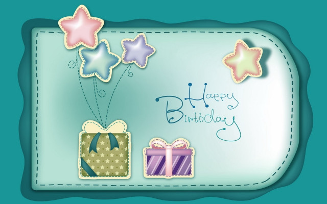 Birthday card gift box stars #2 free wallpaper - medium preview image