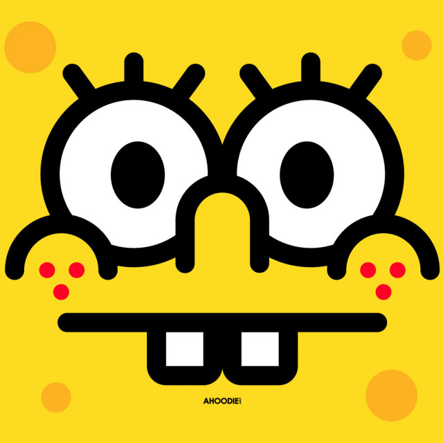 Yellow black cartoon character smiling free wallpaper - medium preview image