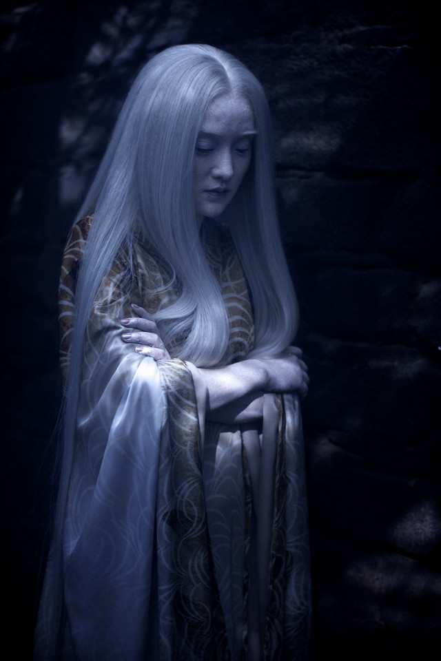 Woman long white hair white free wallpaper - medium preview image