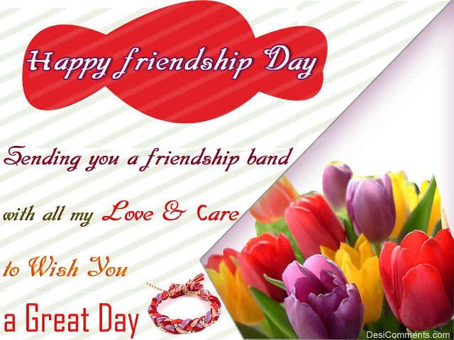Happy friend day card tulips free wallpaper - medium preview image