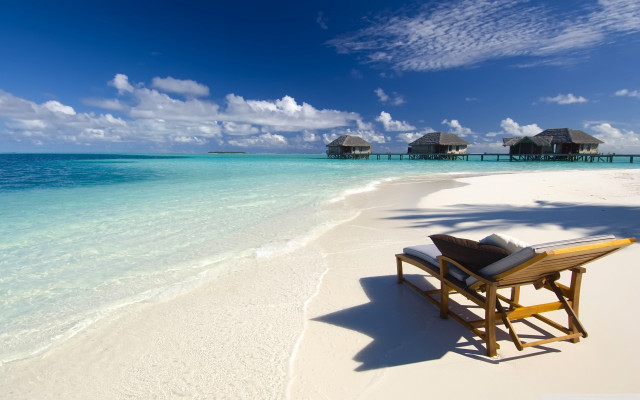 Beach chair table ocean huts #2 free wallpaper - medium preview image