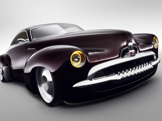 Black car yellow light hood free wallpaper - medium preview image