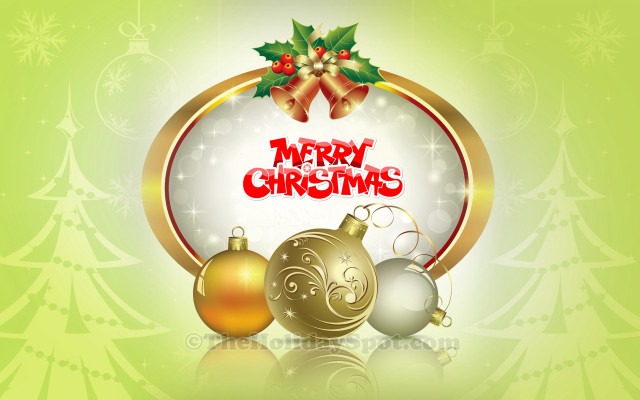 Merry christmas card ornaments gold free wallpaper - medium preview image