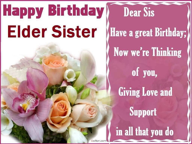 Happy birthday card sister flowers free wallpaper - medium preview image