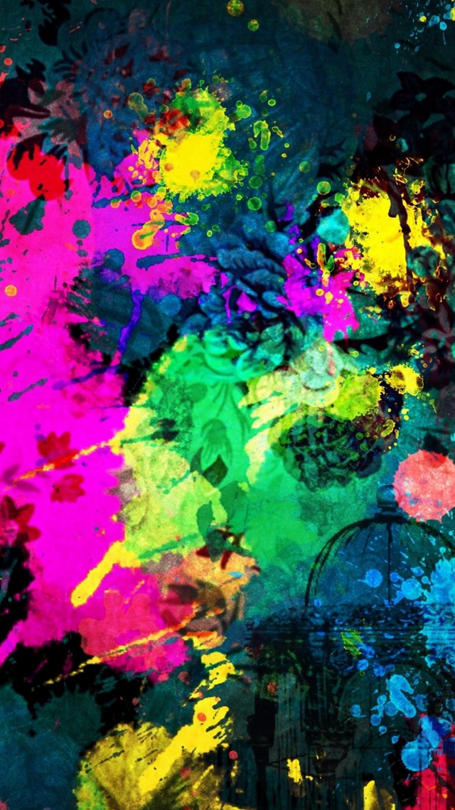 Colorful background birdcage painting center free wallpaper - medium preview image