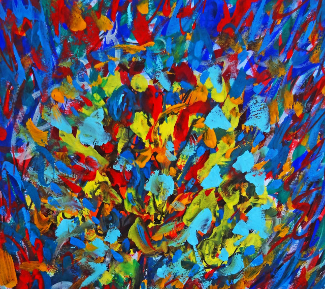 Colorful tree painting vibrant branches free wallpaper - medium preview image