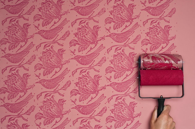 Pink wall floral painting arts free wallpaper - medium preview image