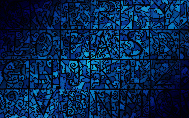 Blue background letters black background free wallpaper - medium preview image