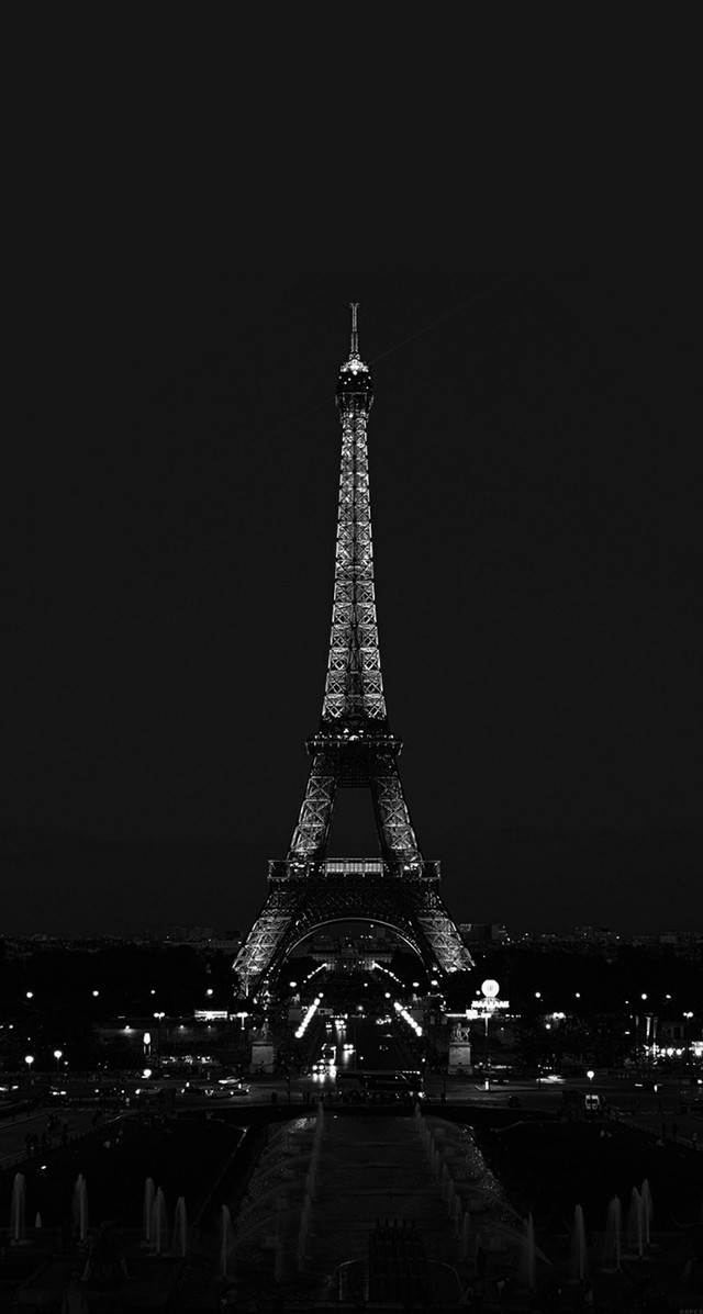 Eiffel tower black white night free wallpaper - medium preview image