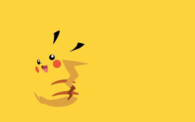 Cartoon pikachu yellow background black #2 free wallpaper - medium preview image