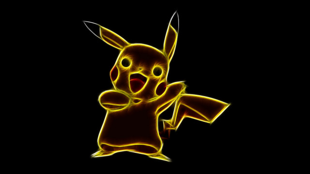 Pikachu holding sign pointing black free wallpaper - medium preview image