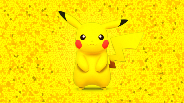 Pikachu yellow background stars dots free wallpaper - medium preview image