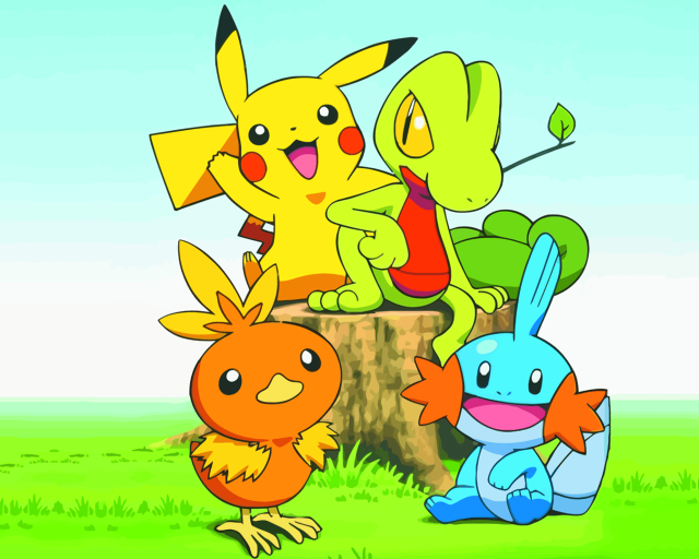 Pokemon group tree stump grass #2 free wallpaper - medium preview image